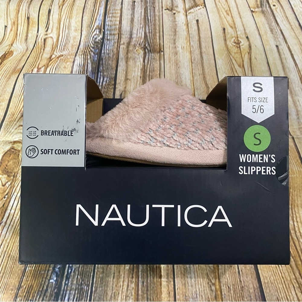 NIB Nautica alora Mauve Slip On Slippers Size 5/6